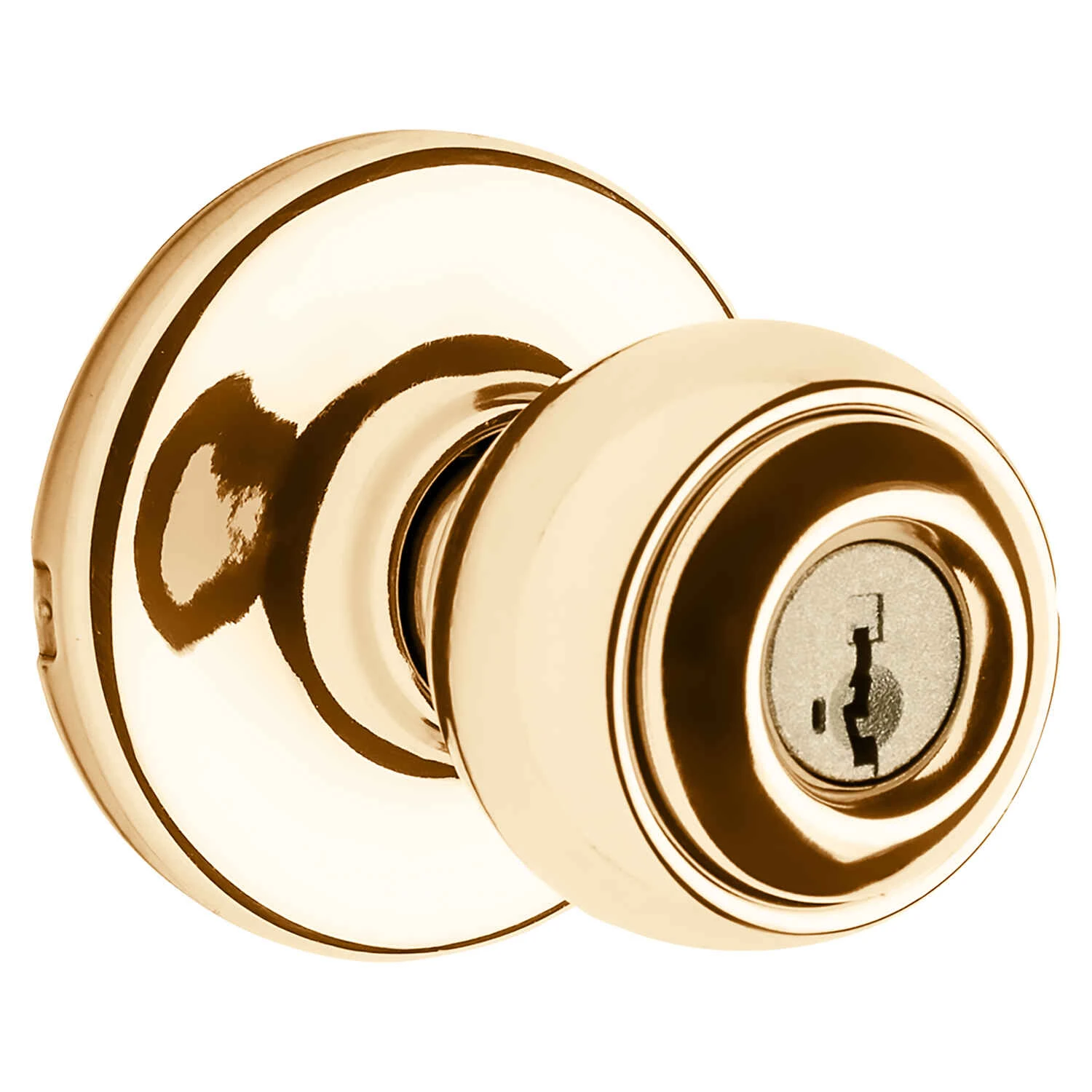 Polished Brass Entry Door Knob With Smartkey Technology And 6-way Latch