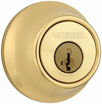 Gdc9471 Single Cylinder Deadbolt With Adjustable Latch In Bright Brass Finish