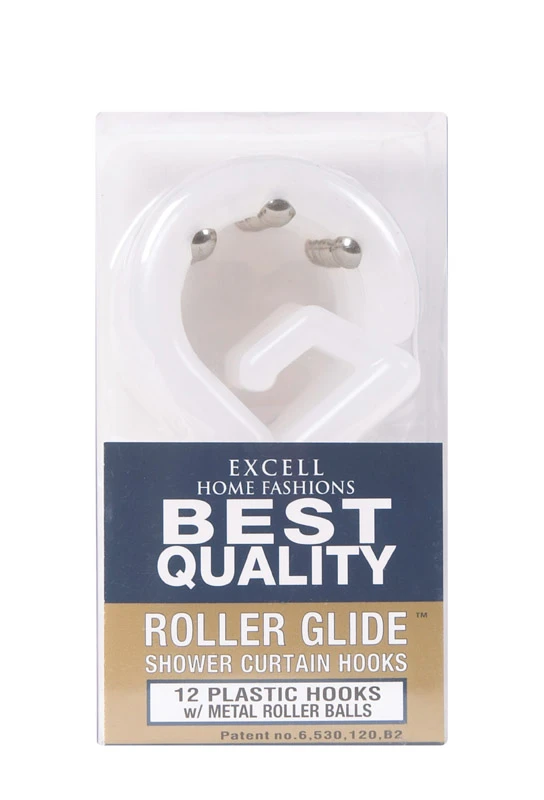 Excell Frosted White Plastic Shower Curtain Rings 12 PK