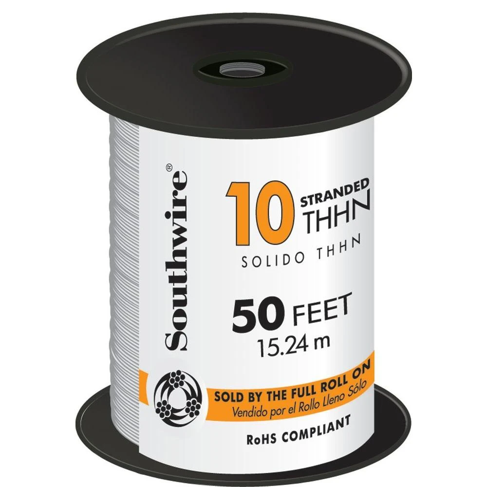 50 Ft. 10 -Strand White Building Electrical Wire