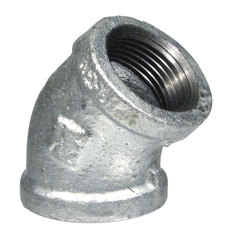 1-1/2 In. 45 Degree Galvanized Malleable Iron Elbow Fitting