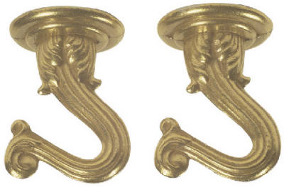 1-1/2 In. White Steel Swag Hooks (2-pack) - 30 Lb Capacity, Model 70770