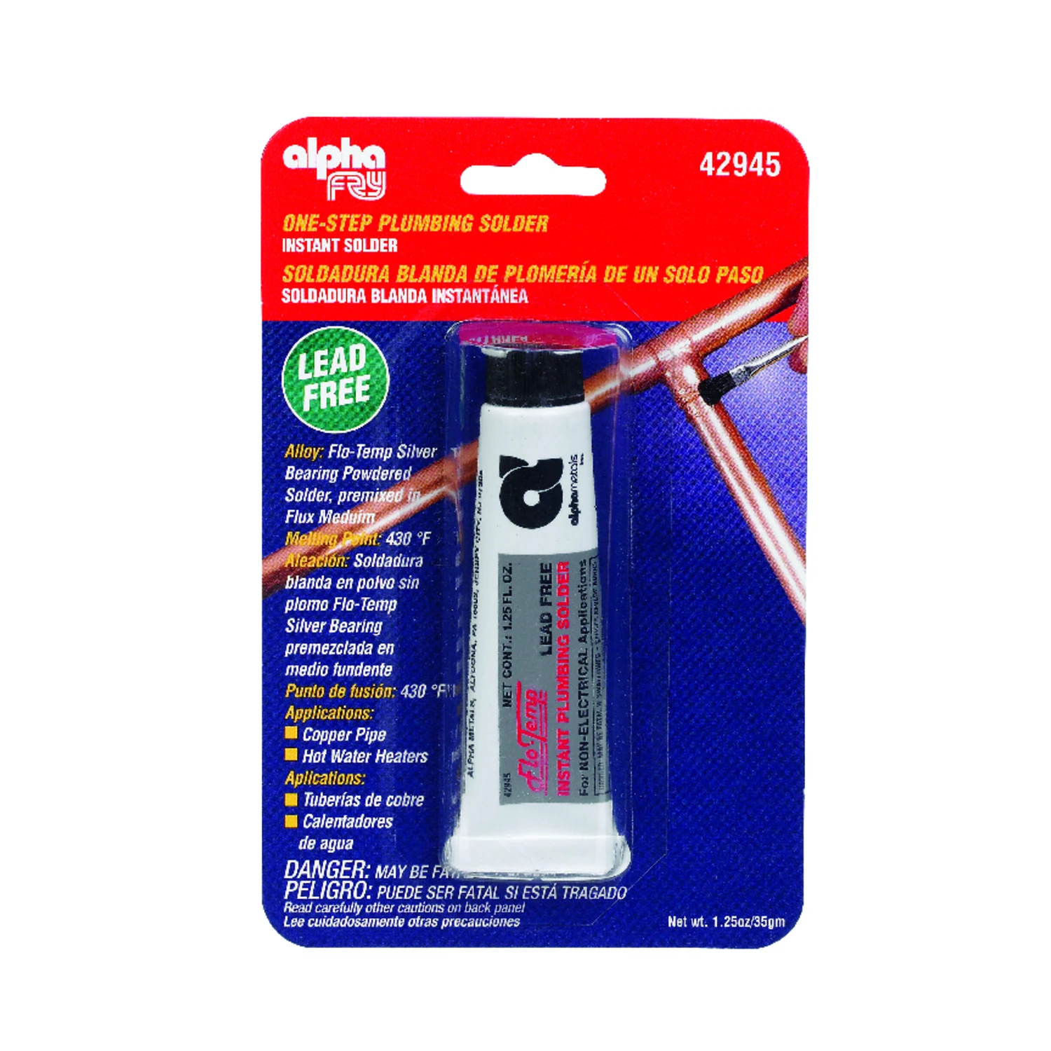 Lead-Free Plumbing Solder, 1.25-oz.