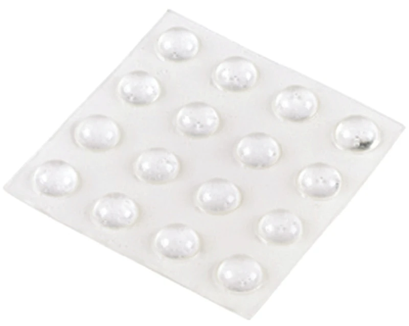 3/8 In. Clear Vinyl Self-adhesive Round Pads, 16 Pk, Model 9964