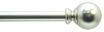220-5510-58 Satin Nickel Ball Decorative Curtain Rod Set 28-48 In.