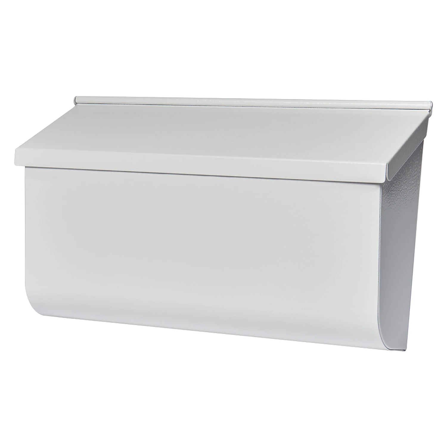 Woodlands Contemporary Galvanized Steel Wall Mount White Mailbox 9.8 In. H X 16.6 In. W