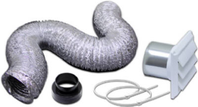 4 In. x 8 Ft. Bath Fan Exhaust Through the Wall Louvered Vent Kit