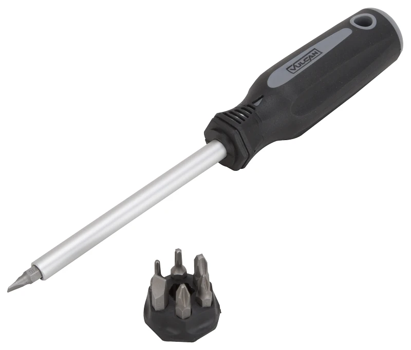 8-in-1 Telescoping Driver And Bit Set With Cushion Grip Handle