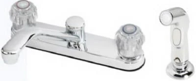 116856 Baypointe Double Acrylic Handle Kitchen Faucet, Chrome - 6 Pk
