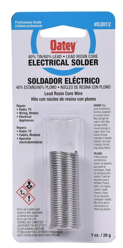 1 Oz Acid Core Wire Solder 0.063 In. Diameter Tin/lead 40/60 Alloy