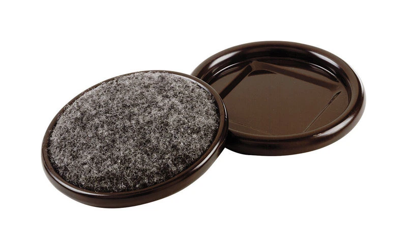 Shepherd 9092 Metal Caster Cups Brown Round 2-1/2 In. W 4 Pk For Floor Protection