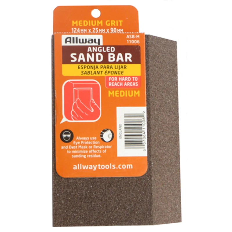 5 In. L X 3.5 In. W X 1 In. Medium Angled Sanding Sponge Asb-m