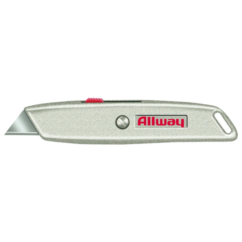 6 In. Retractable Utility Knife Silver With 3 Blades, Model Rk4, 1 Pk