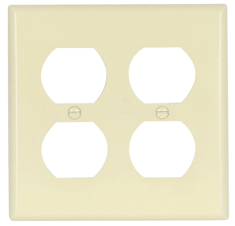 2150la-box 2 Gang Duplex Receptacle Wallplate, Light Almond, Pack Of 10