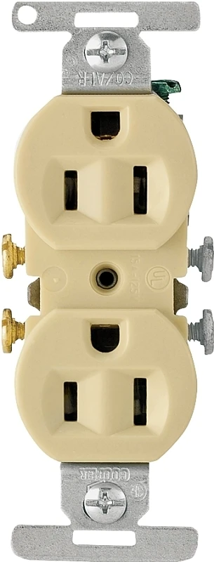 5270v-bu Duplex Receptacle, Ivory, 15 Amp, 125 Volt, 2-pole/3-wire