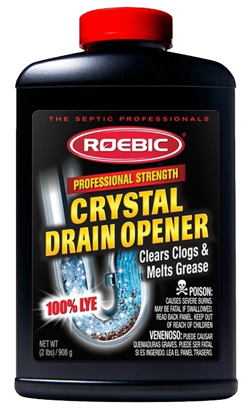 100% Lye Crystal Drain Opener - Professional Strength 2 Lb. For Kitchen Clogs