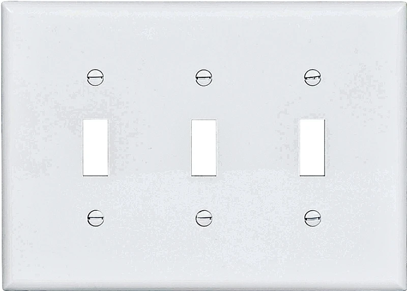 Pj3w 3-gang Mid-size Toggle Wall Plate, Unbreakable Polycarbonate, Pack Of 15