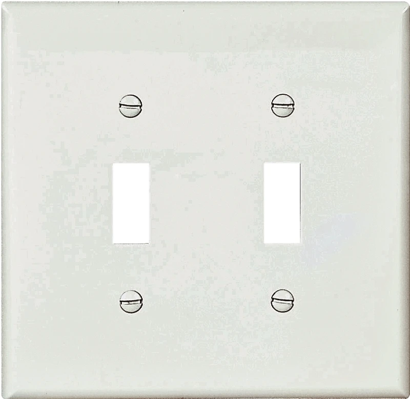 Pj2w Mid-size 2-gang Polycarbonate Toggle Wall Plate, White, Pack Of 20