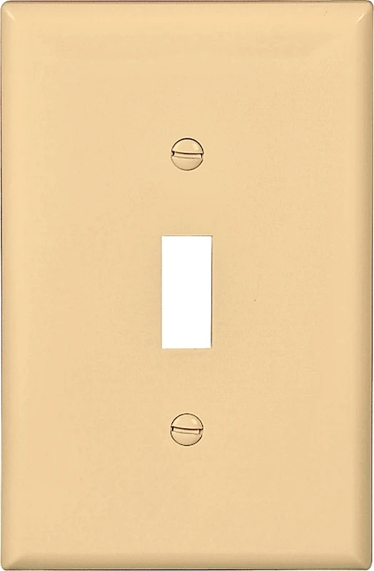 Pj1v 1-gang Ivory Toggle Wall Plate, Polycarbonate, 25 Pk