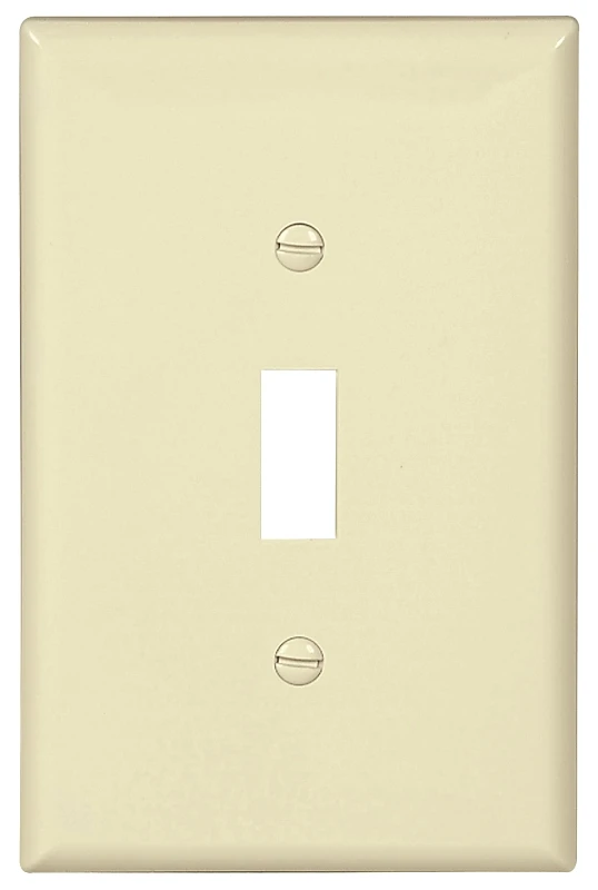 Cooper Pj1la 1-gang Toggle Wallplate, Polycarbonate, Light Almond, 10 Pk