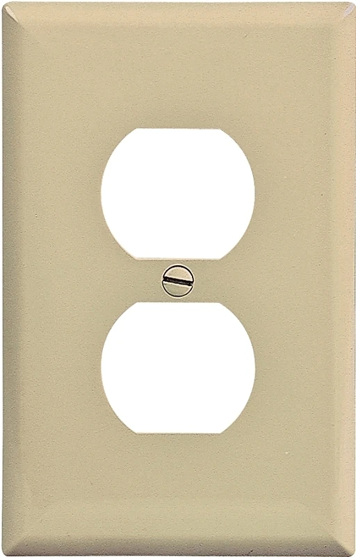 Pj8v 1 Gang Mid Size Duplex Receptacle Plate - Ivory - 25 Pk