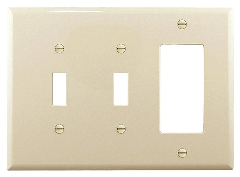 3-gang Light Almond Wall Plate For Toggle And Decorator Switches