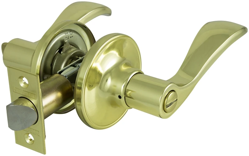 7153869 Privacy Leverset Polished Brass For Bedroom And Bathroom Doors