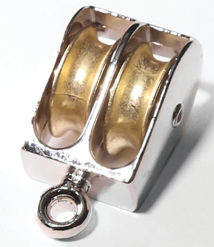 Baron 0176ZD-1 Fixed Eye Double Sheave Pulley, 1 In, 55 Lb