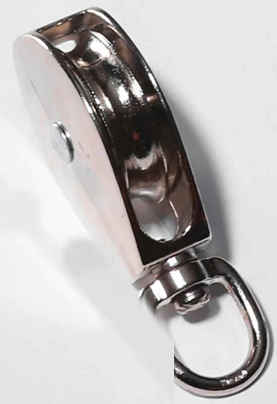 Baron 0173ZD-1 Swivel Eye Single Pulley, 1 In. Sheave, 1/4 In. Rope