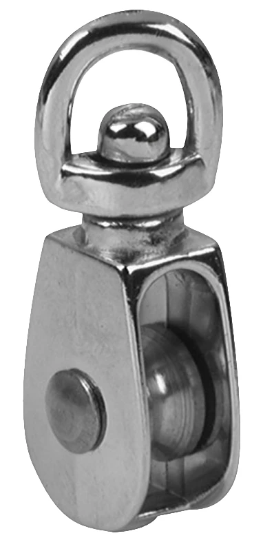 Baron 0173ZD-2 Swivel Eye Single Pulley, 2 In Sheave, 7/16 In Rope, 55 Lb Load