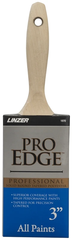 Pro Impact 3 In. Flat Polyester Blend Paint Brush With Wood Handle