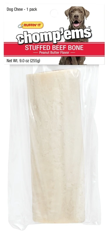 75220 Peanut Butter Dog Chew Treat, Stuffed Beef Bone, 9 Oz