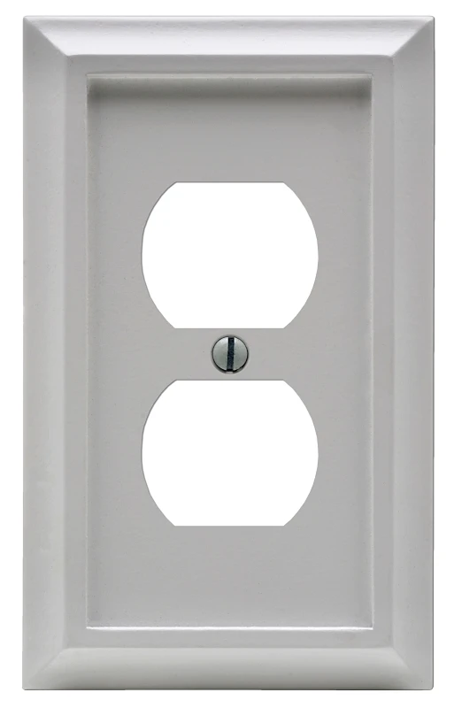 Deerfield Decorative White Wood 1 Gang Duplex Wall Plate Model 2040dw