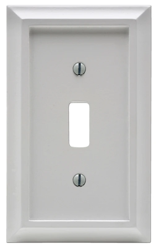 Deerfield White Wood 1 Gang Toggle Wall Plate - Model 2040tw