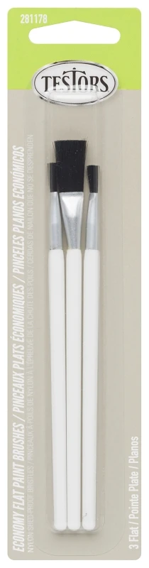 Economy Flat Brush Set - Gray - 3 Piece Assortment