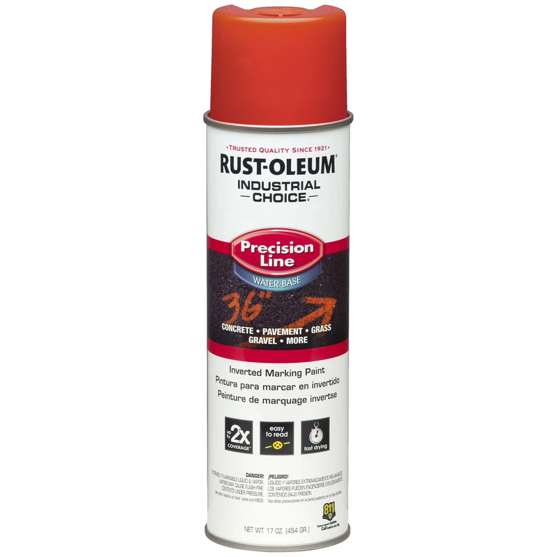 Industrial Choice Fluorescent Red Inverted Marking Paint 17 Oz - Precision Line