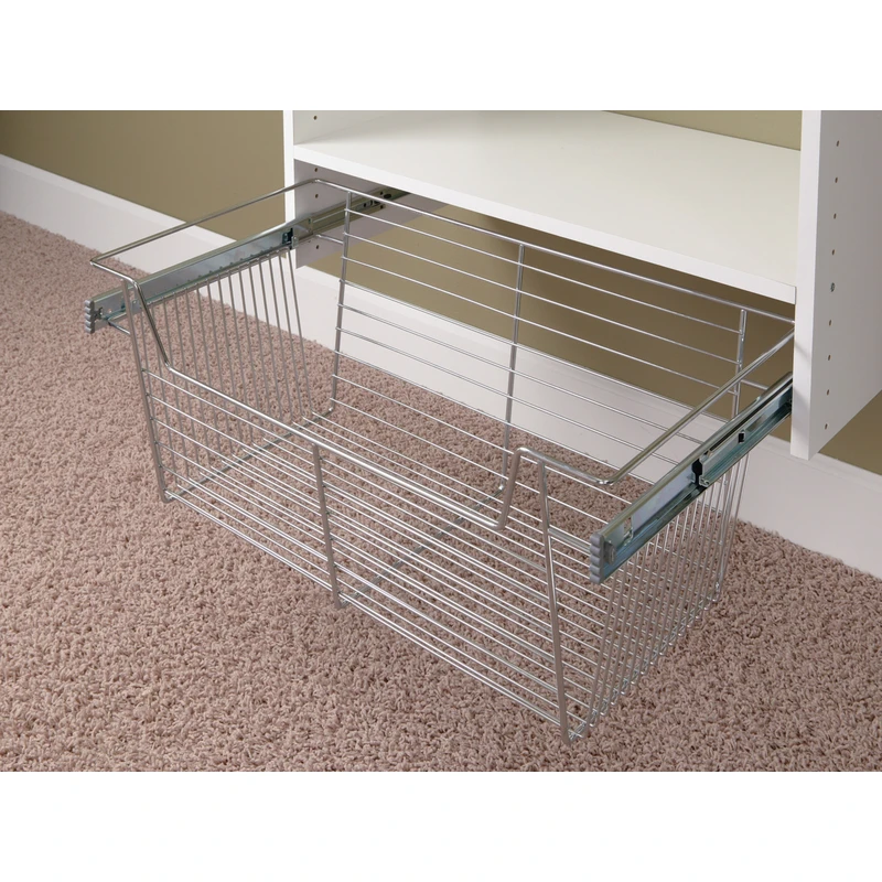 24-in W X 11-in H X 14-in D Chrome Wire Basket Model 9211-ch