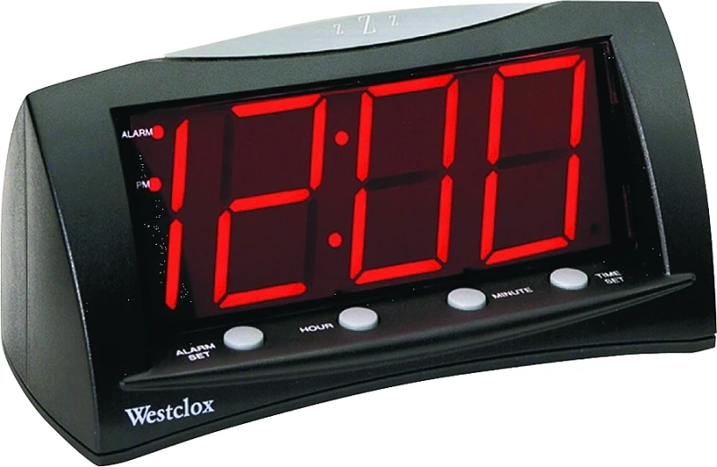 3 In. Black Digital Alarm Clock With 1.8 In. Led Display And Snooze Function