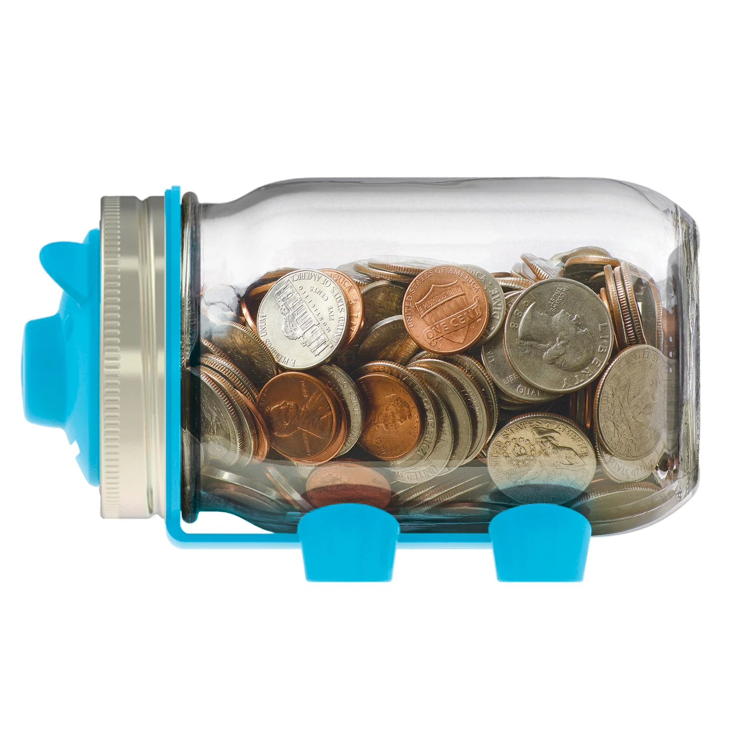 Fox Run - Jarware - Mason Jar Piggy Bank Kit - Standard - Blue