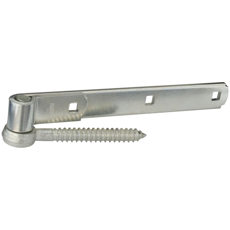10 In. L Zinc-plated Silver Steel Screw Hook And Strap Hinge 2 Pk