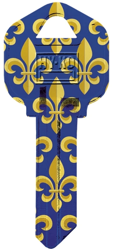 Brass Fleur De Lis House/entry Key Blank For Kwikset Locks