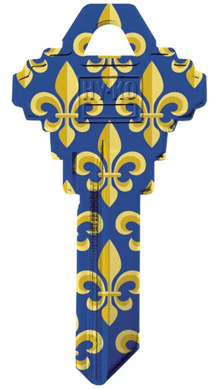 Brass Fleur De Lis House/entry Key Blank For Schlage Locks Sc1-36