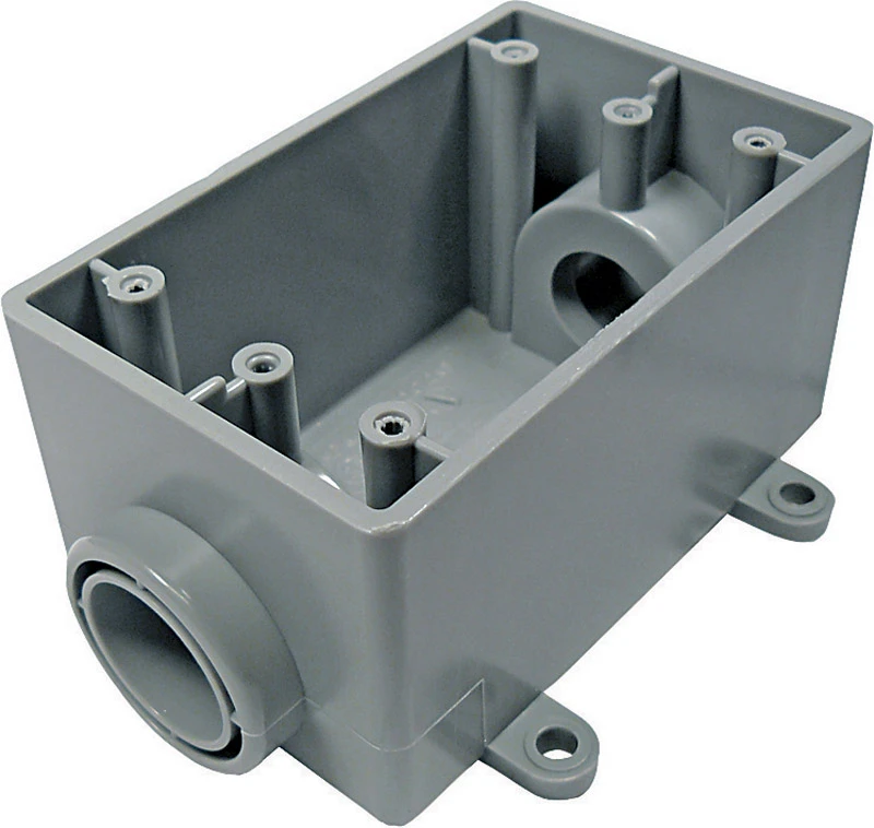 18 Cu In Rectangle Pvc 1 Gang Outlet Box Gray - Model 5133463u