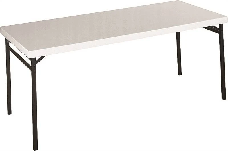 14-169-wsp1 Multi-purpose Center-folding Table, 30 In W X 72 In L, White/pewter