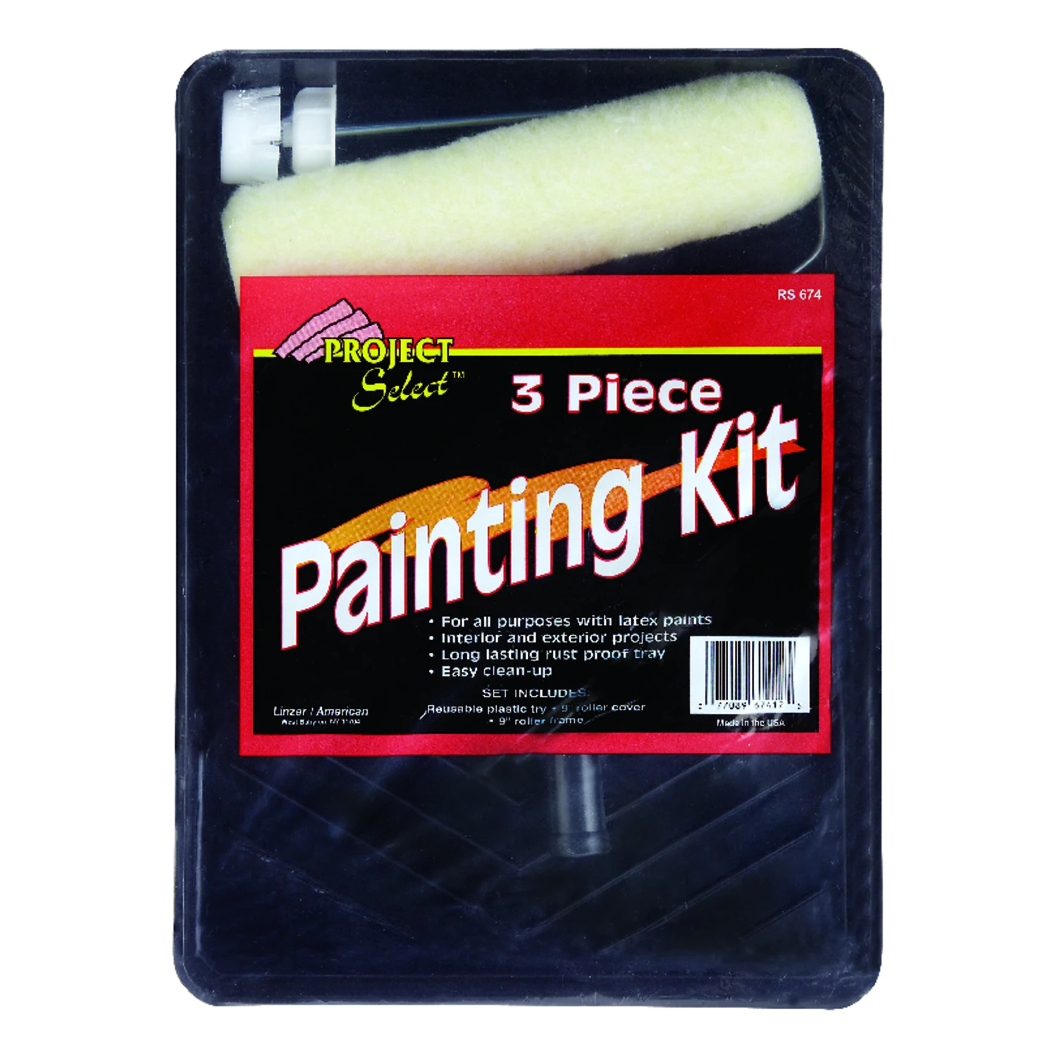 Project Select 14.25 In. W Regular Paint Roller Kit, 3 Pieces, Threaded End, Rs674