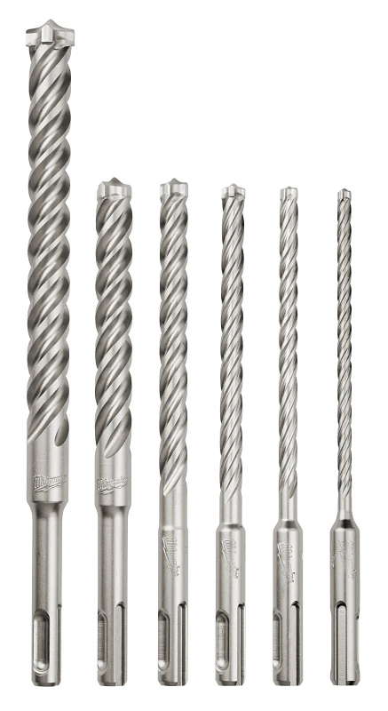 Mx4 Sds-plus 4-cutter Solid Carbide Rotary Hammer Drill Bit Set (6-piece)