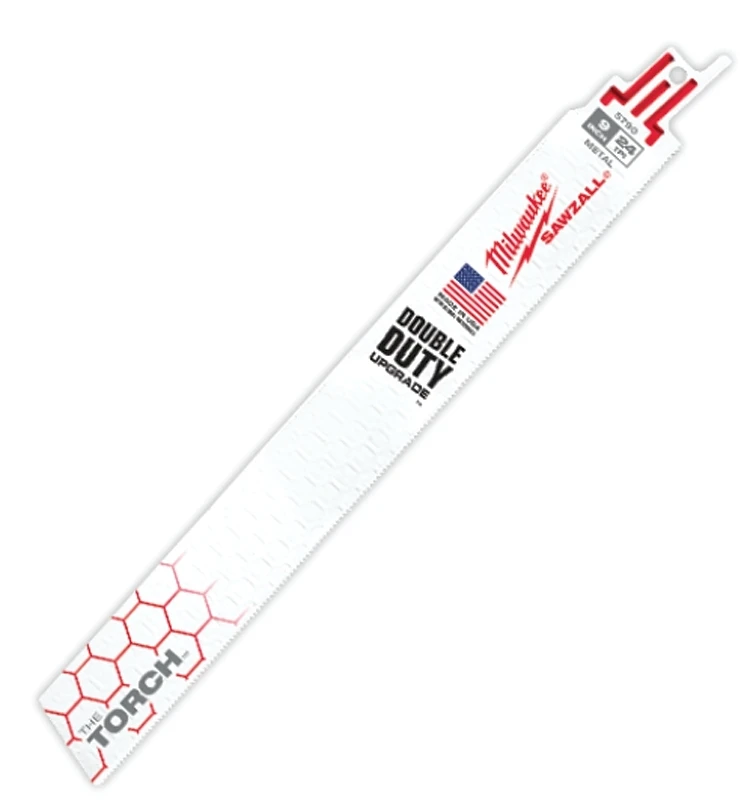 Milwaukee The Torch 48-00-5791 Reciprocating Saw Blade, 1 in W, 12 in L, 24 TPI, Bi-Metal Cutting Edge Milwaukee The Torch 48-00-5791 Reciprocating Saw Blade, 1 in W, 12 in L, 24 TPI, Bi-Metal Cutting Edge
