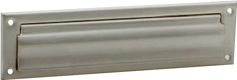 2 x 11-In. Nickel Mail Slot With Magazine Open Back Plate