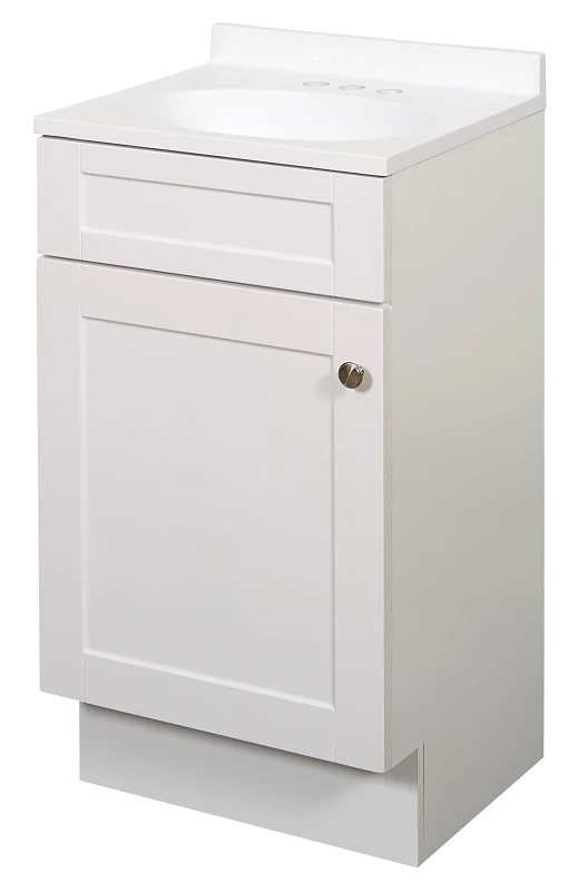 18 In. W X 35 In. H Shaker Vanity With White Cultured Marble Top