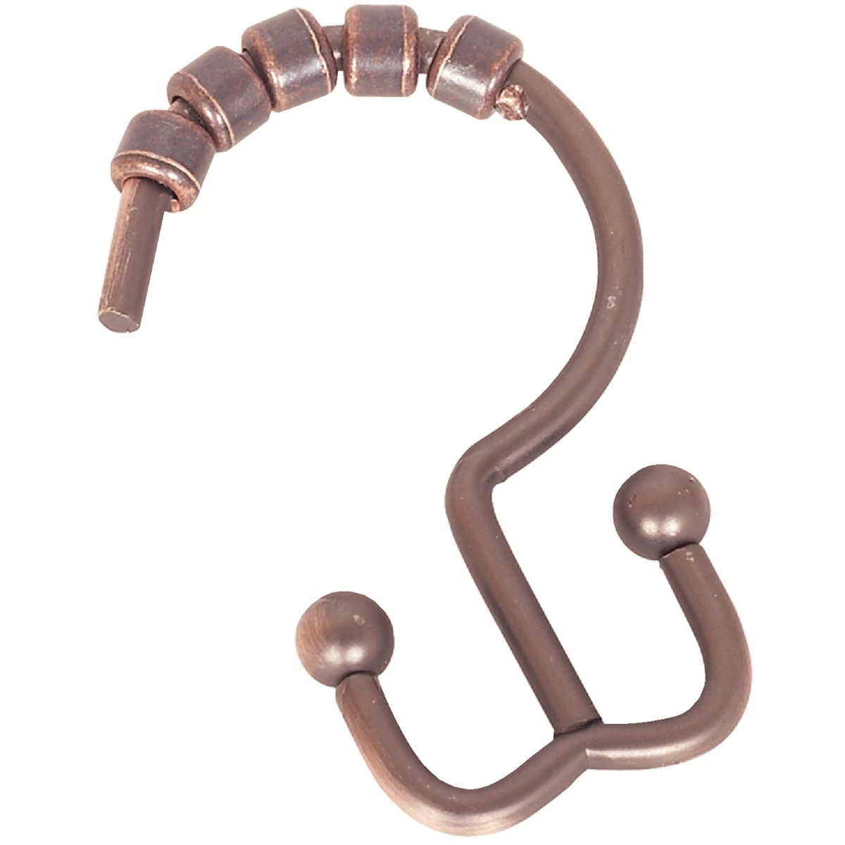 Shower Curtain Hooks, Double Roller, Brushed Nickel, 12-Pk.